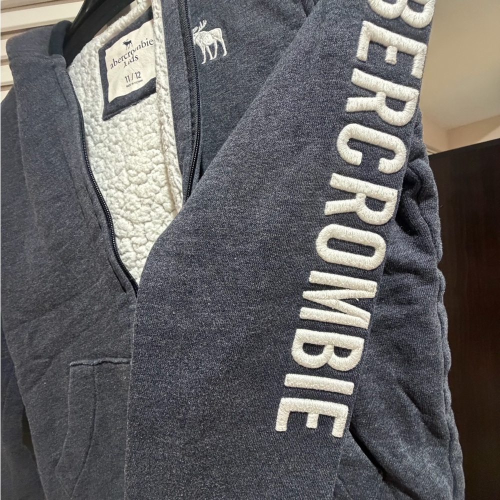 Abercrombie Kids Black and White Sherpa Jacket
